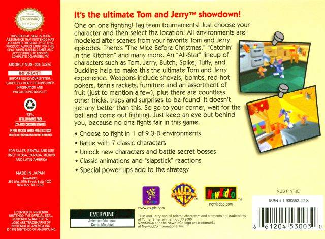 Tom and Jerry in Fists of Furry - (N64) Nintendo 64 [Pre-Owned] Video Games NewKidCo   