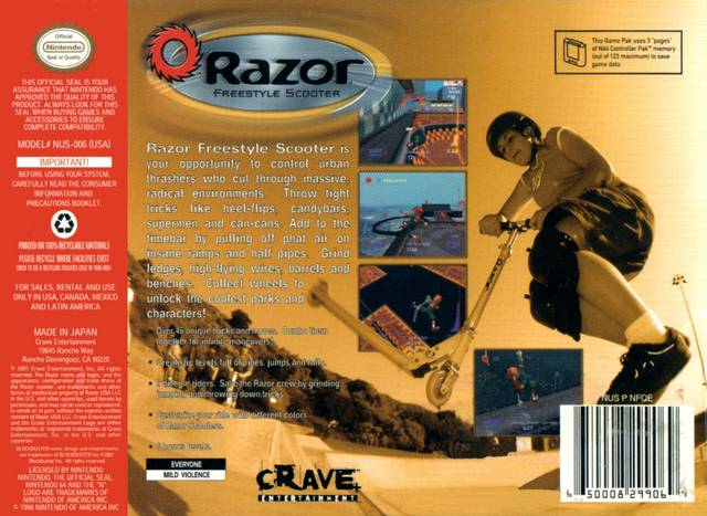 Razor Freestyle Scooter - (N64) Nintendo 64 [Pre-Owned] Video Games Crave   
