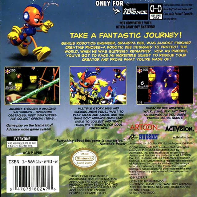Pinobee: Wings of Adventure - (GBA) Game Boy Advance Video Games Activision   