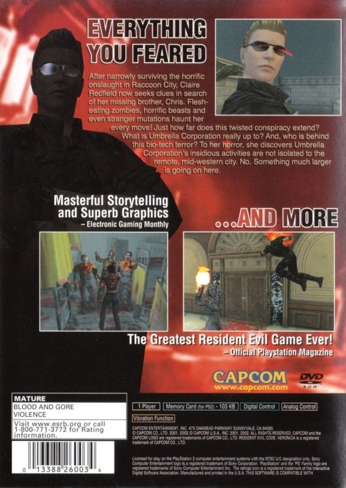 Resident Evil Code: Veronica X (Greatest Hits) - (PS2) PlayStation 2 [Pre-Owned] Video Games Capcom   