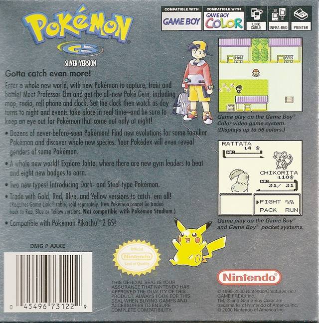 Pokemon Silver Version - (GBC) Game Boy Color [Pre-Owned] Video Games Nintendo   