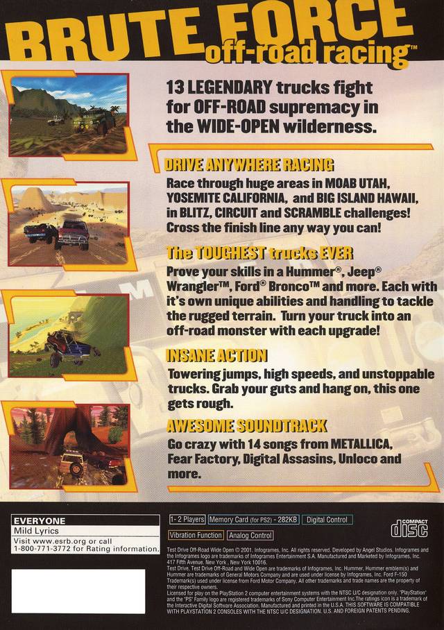 Test Drive Off-Road Wide Open - PlayStation 2 Video Games Infogrames   