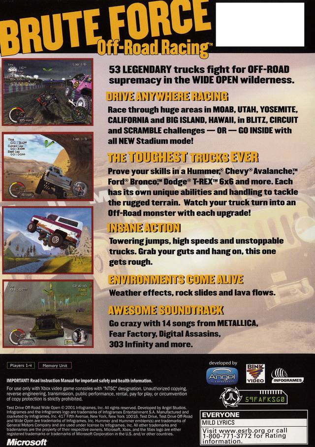 Test Drive Off-Road Wide Open - (XB) Xbox [Pre-Owned] Video Games Infogrames   