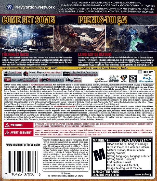 Duke Nukem Forever - (PS3) PlayStation 3 [Pre-Owned] Video Games 2K Games   