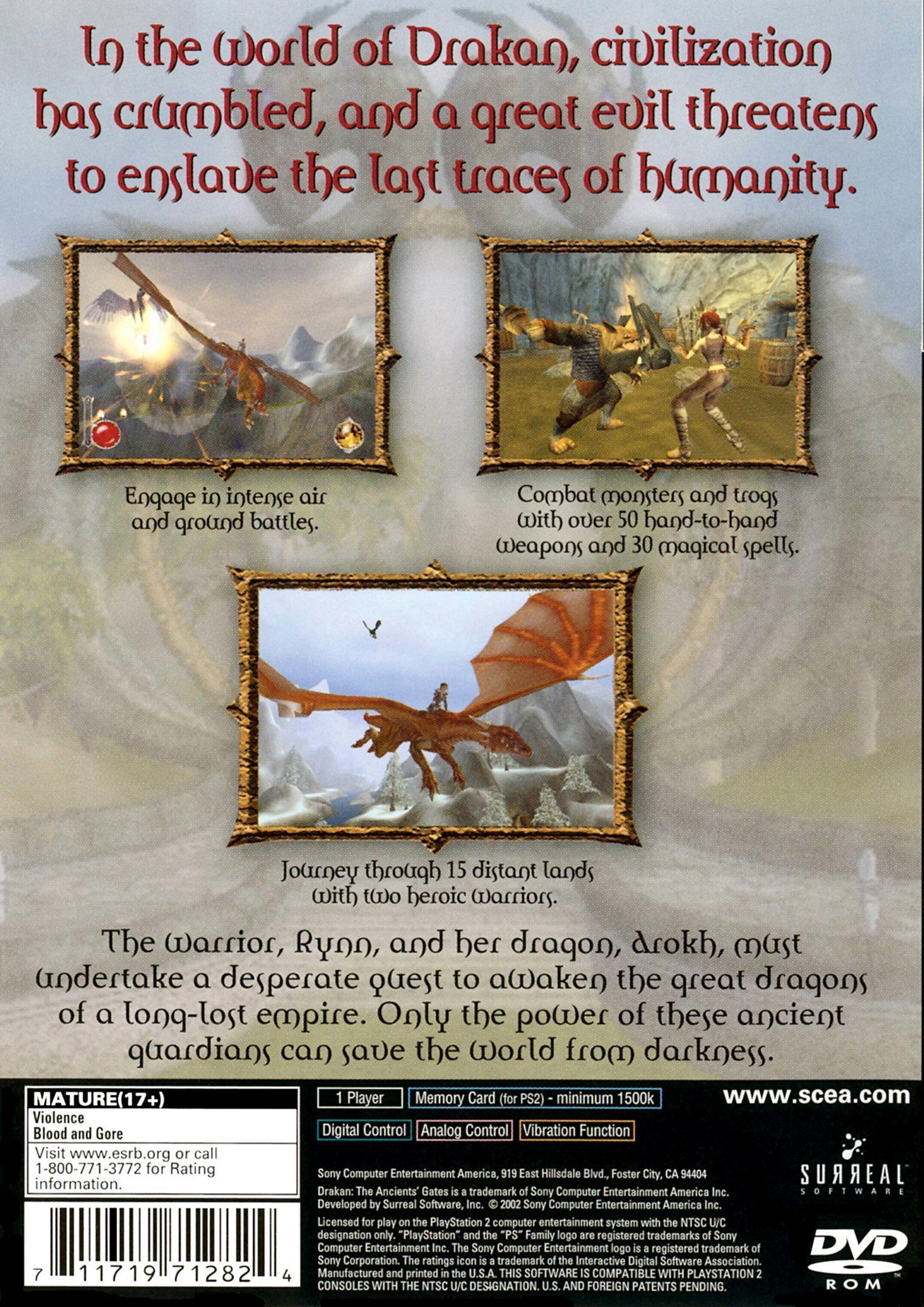 Drakan: The Ancients' Gates - (PS2) PlayStation 2 Video Games SCEA   