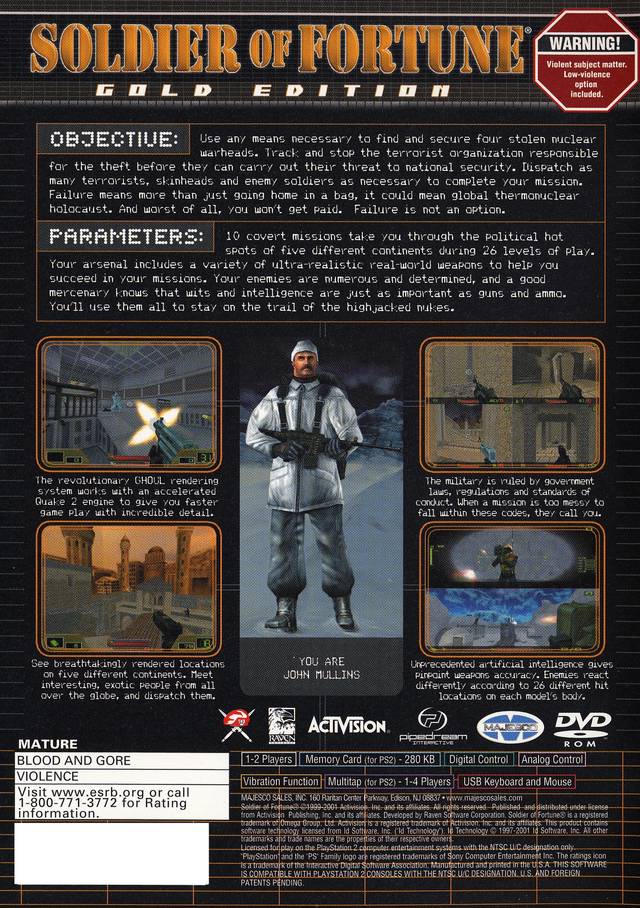 Soldier of Fortune: Gold Edition - (PS2) PlayStation 2 [Pre-Owned] Video Games Majesco   