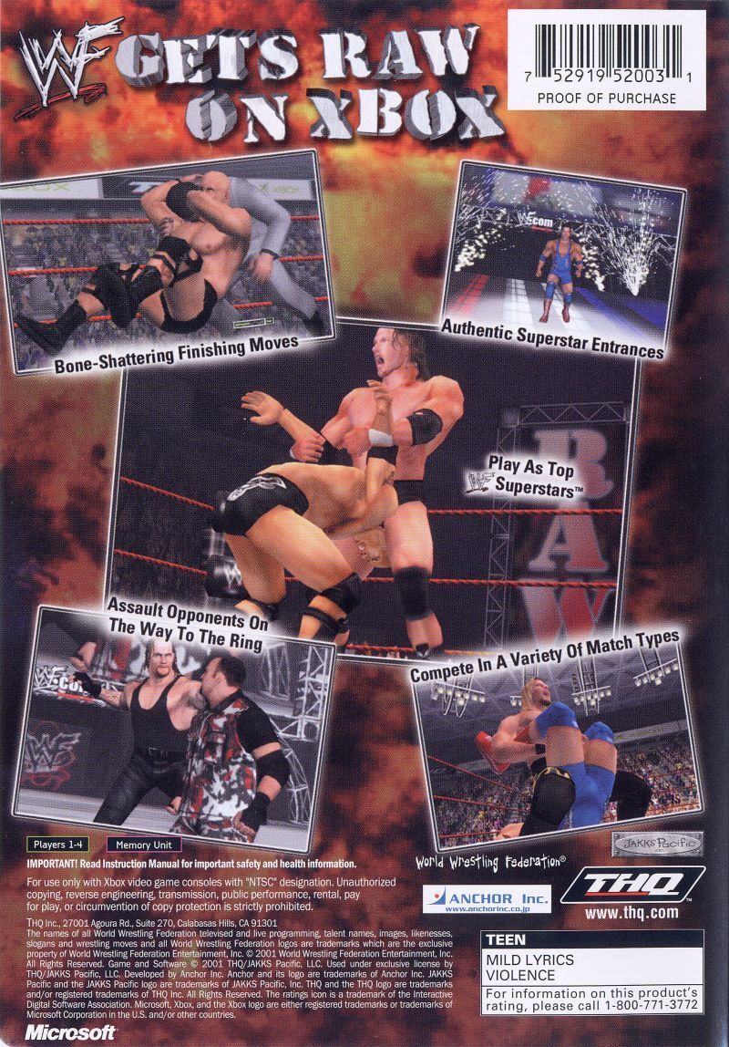 WWF Raw - (XB) XBox [Pre-Owned] Video Games THQ   