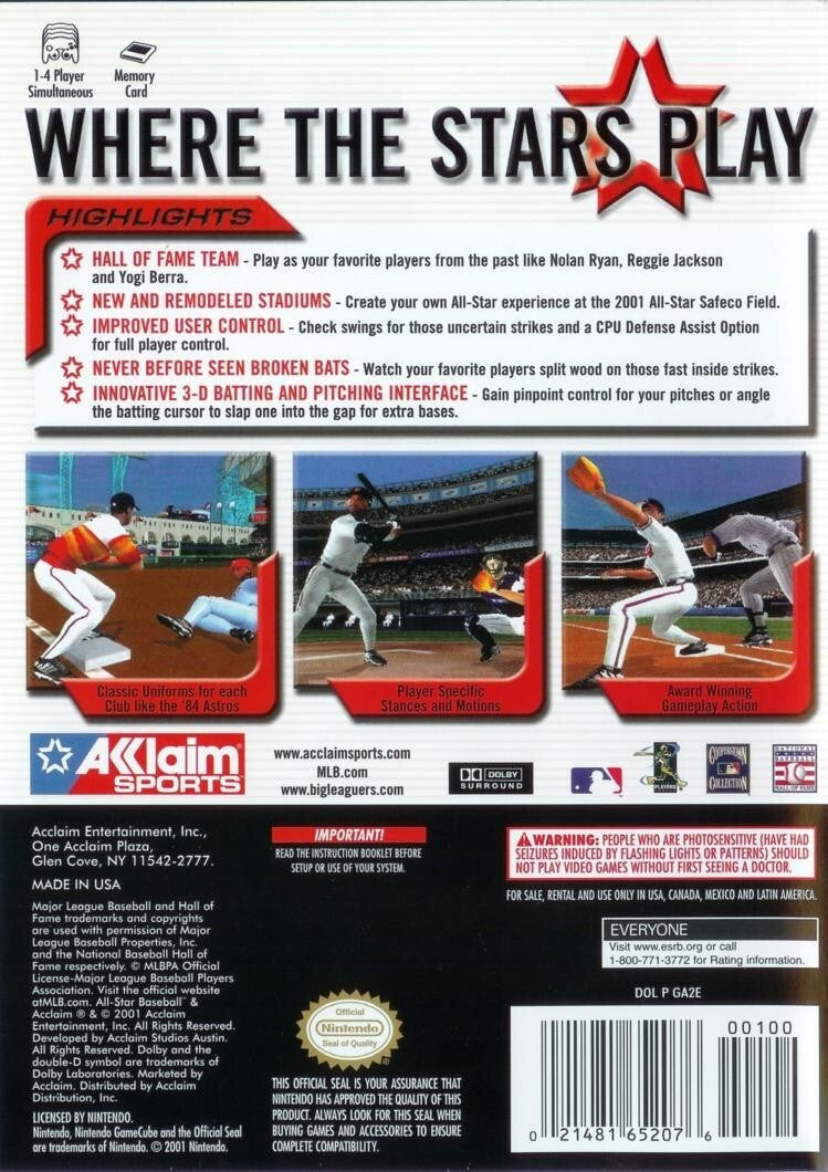 All-Star Baseball 2002 - (GC) GameCube Video Games Acclaim   