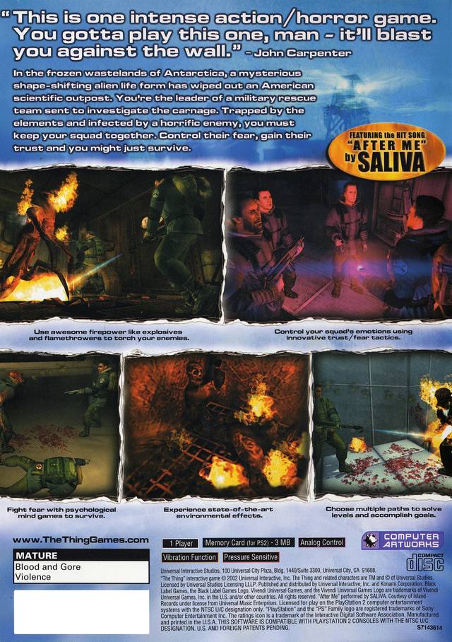The Thing - (PS2) PlayStation 2 Video Games Black Label Games   