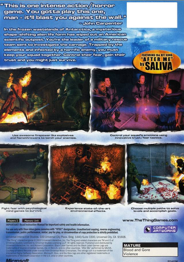 The Thing - Xbox Video Games Black Label Games   