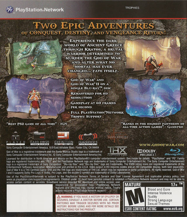 God of War Collection - (PS3) PlayStation 3 [Pre-Owned] Video Games SCEA   
