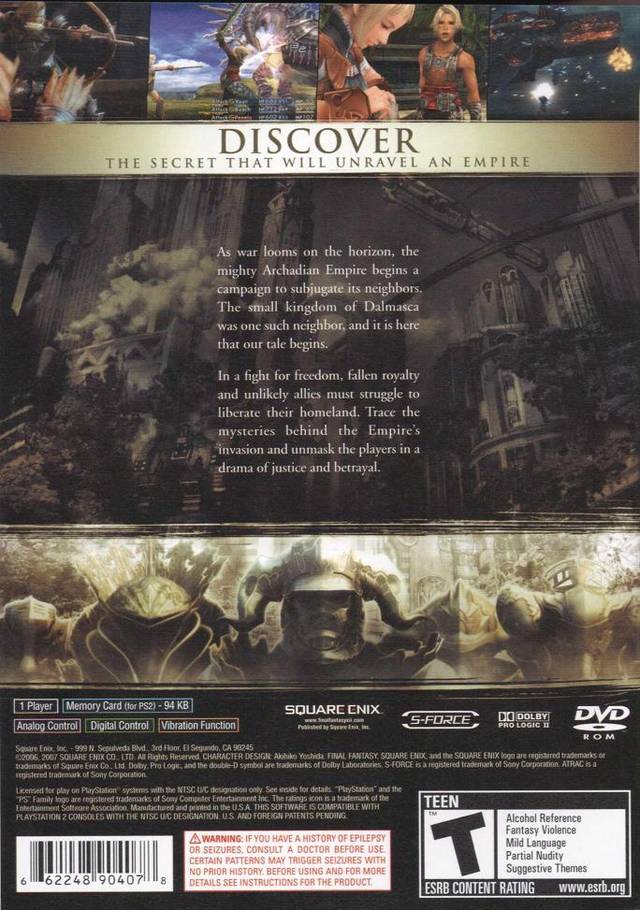 Final Fantasy XII (Greatest Hits) - (PS2) PlayStation 2 Video Games Square Enix   
