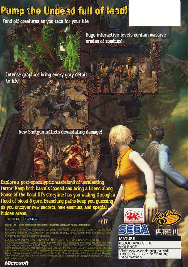 The House of the Dead III - (XB) Xbox [Pre-Owned] Video Games Sega   