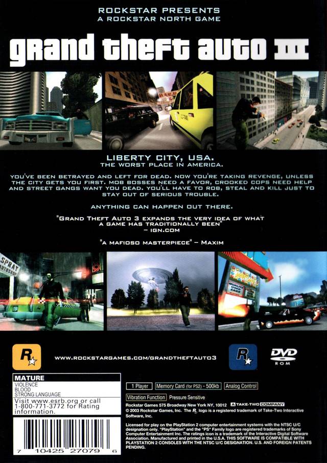 Grand Theft Auto III (Greatest Hits) - (PS2) PlayStation 2 [Pre-Owned] Video Games Rockstar Games   