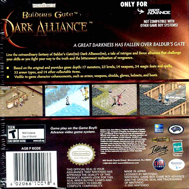 Baldur's Gate: Dark Alliance - (GBA) Game Boy Advance [Pre-Owned