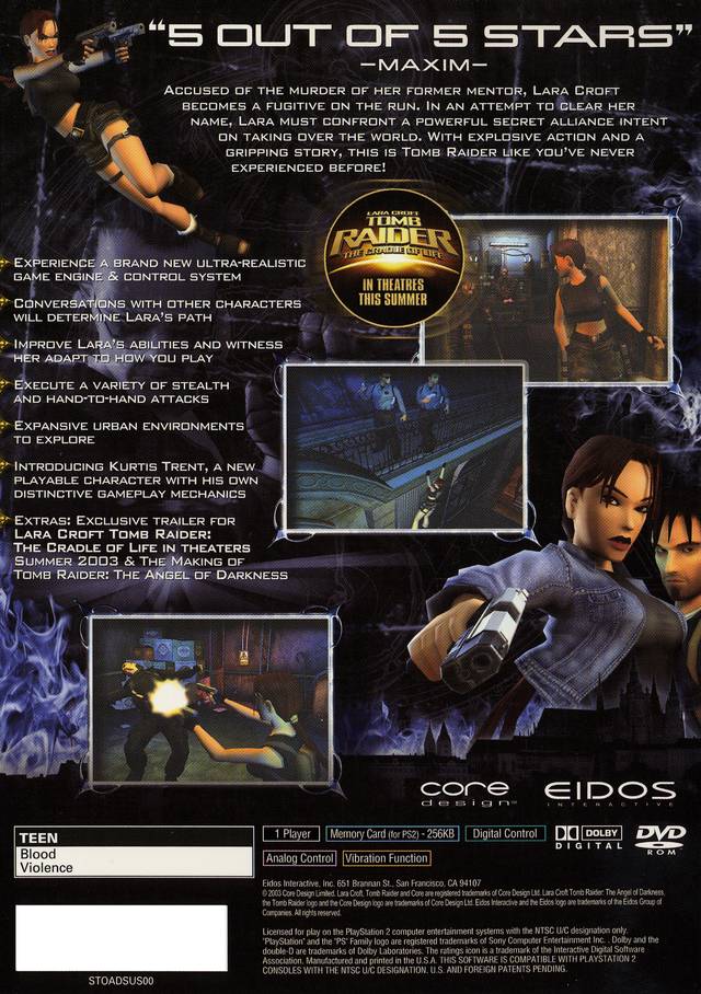 Tomb Raider: The Angel of Darkness - (PS2) PlayStation 2 [Pre-Owned] Video Games Eidos Interactive   