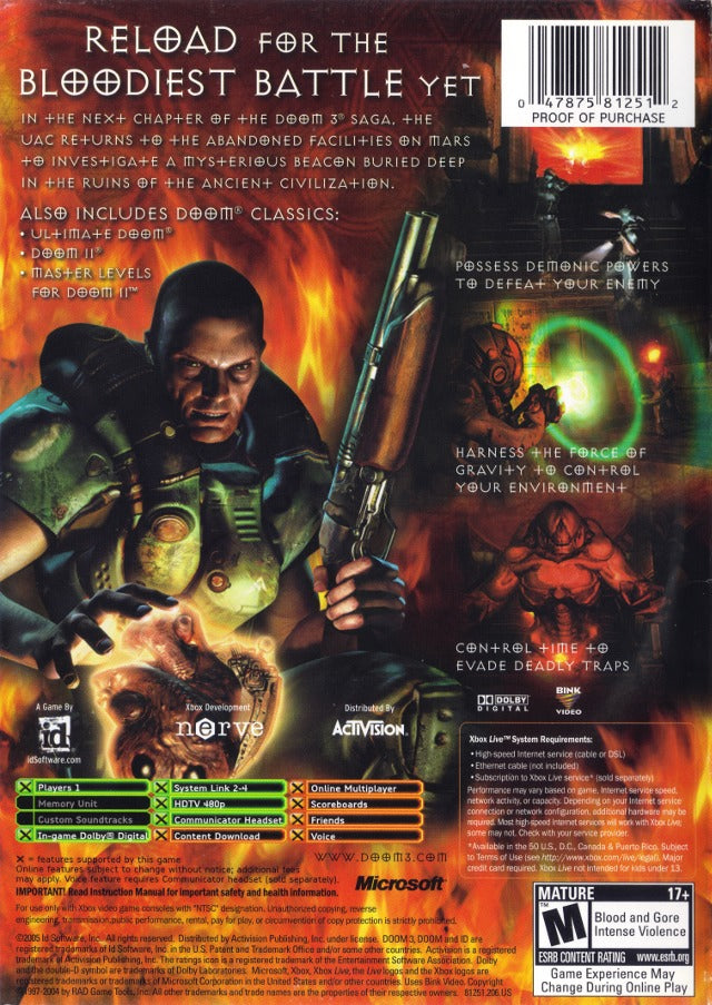 Doom 3: Resurrection of Evil - (XB) Xbox [Pre-Owned] Video Games Activision   