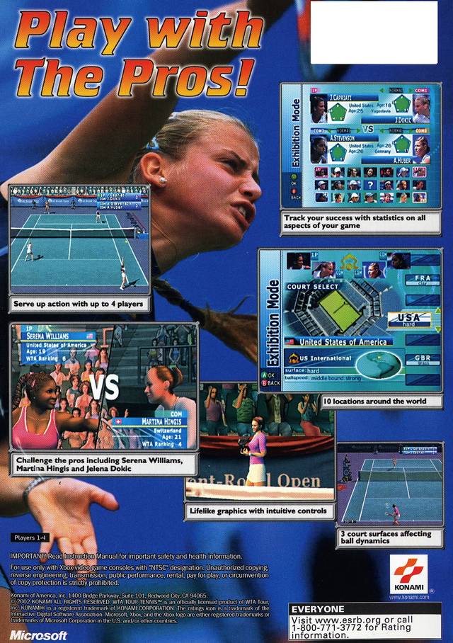 WTA Tour Tennis - Xbox Video Games Konami   