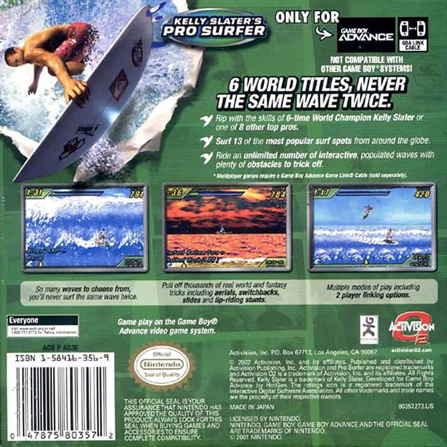 Kelly Slater's Pro Surfer - (GBA) Game Boy Advance Video Games Activision   