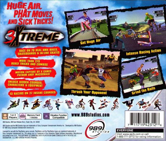 3Xtreme - PlayStation Video Games 989 Sports   