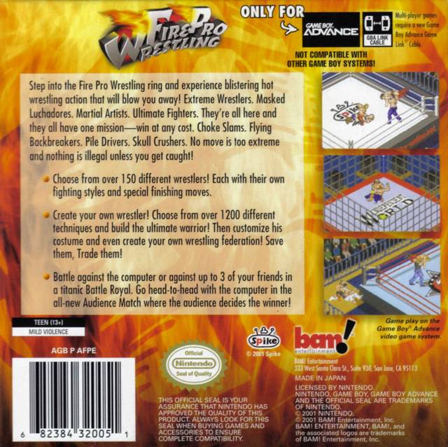 Fire Pro Wrestling - (GBA) Game Boy Advance [Pre-Owned] Video Games Bam Entertainment   