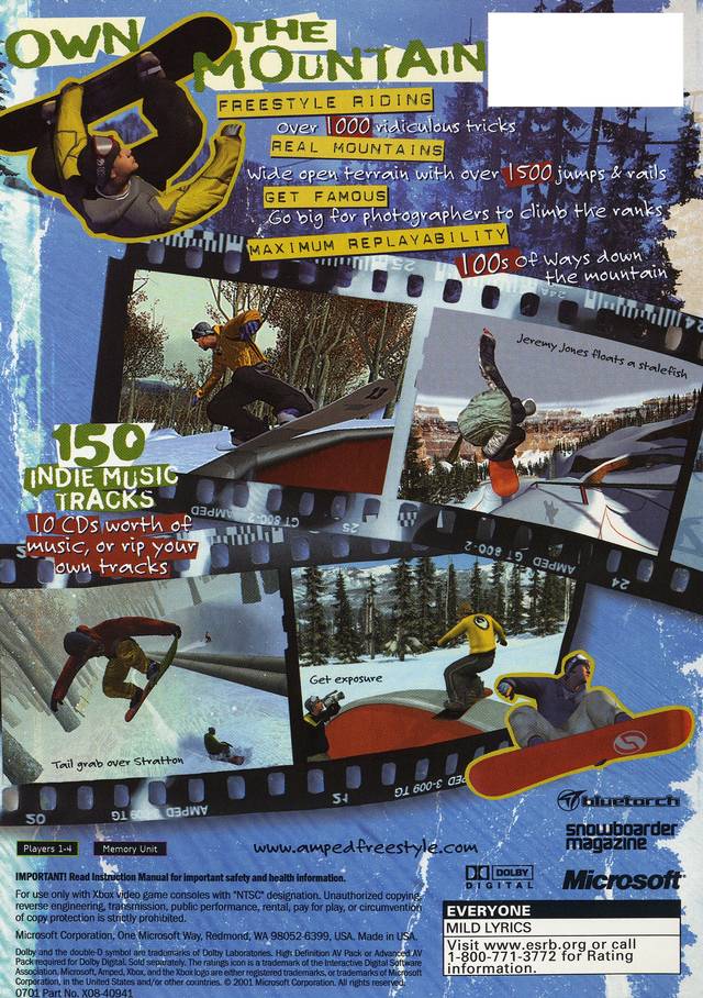 Amped: Freestyle Snowboarding - Xbox [Pre-Owned] Video Games Microsoft Game Studios   
