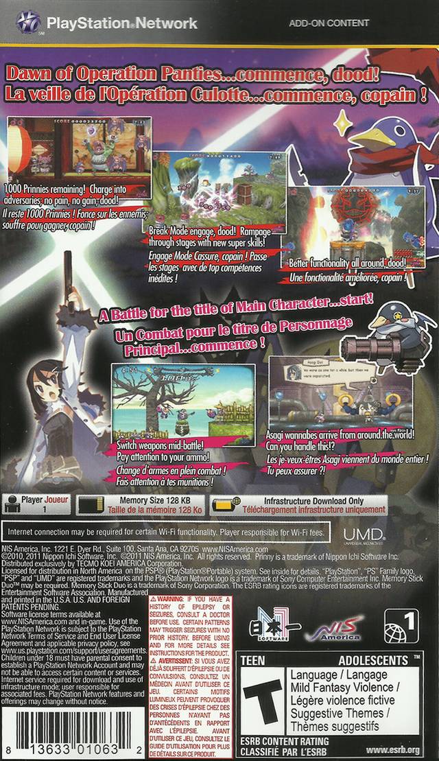Prinny 2: Dawn of Operation Panties, Dood! - PSP Video Games NIS America   