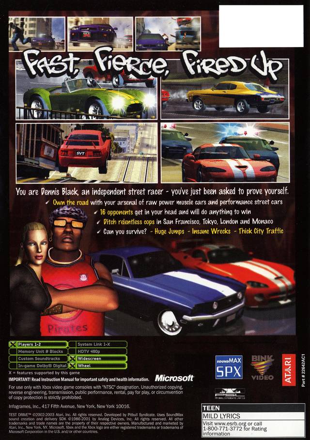Test Drive (Platinum Hits) - (XB) Xbox [Pre-Owned] Video Games Atari SA   
