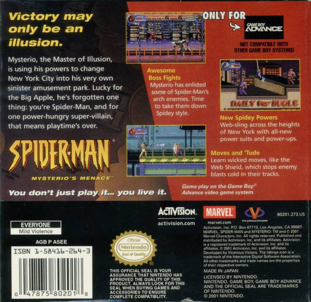 Spider-Man: Mysterio's Menace - (GBA) Game Boy Advance [Pre-Owned] Video Games Activision   