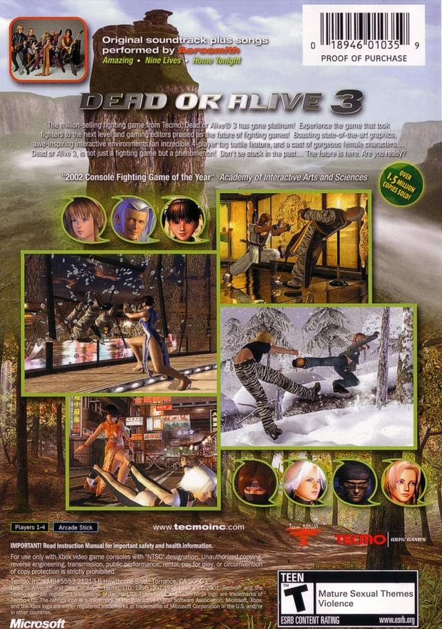 Dead or Alive 3 (Platinum Hits) - (XB) Xbox [Pre-Owned] Video Games Tecmo   