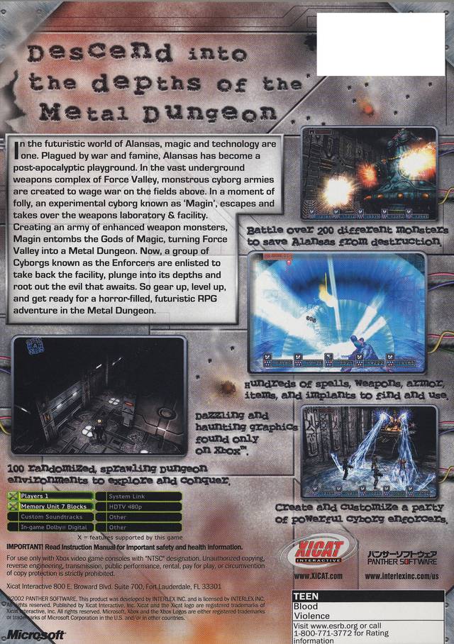 Metal Dungeon - Xbox Video Games Xicat Interactive   
