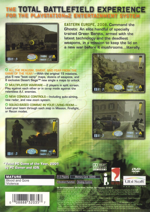 Tom Clancy's Ghost Recon - (PS2) PlayStation 2 [Pre-Owned] Video Games Ubisoft   