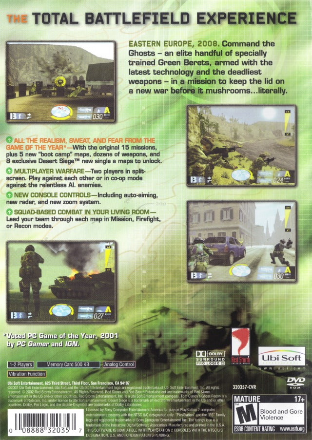 Tom Clancy's Ghost Recon (Greatest Hits) - (PS2) PlayStation 2 [Pre-Owned] Video Games Ubisoft   