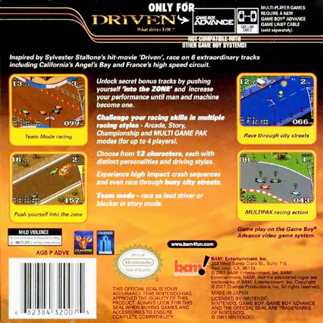Driven - (GBA) Game Boy Advance [Pre-Owned] Video Games Bam Entertainment   