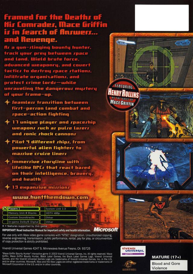 Mace Griffin Bounty Hunter - Xbox Video Games Black Label Games   