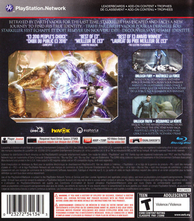 Star Wars: The Force Unleashed II - (PS3) PlayStation 3 [Pre-Owned] Video Games LucasArts   