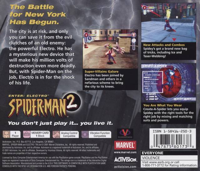 Spider-Man 2: Enter: Electro - (PS1) PlayStation 1 [Pre-Owned] Video Games Activision   