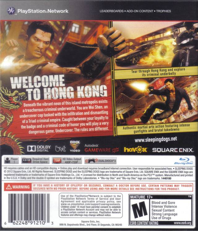 Sleeping Dogs - (PS3) PlayStation 3 [Pre-Owned] Video Games Square Enix   