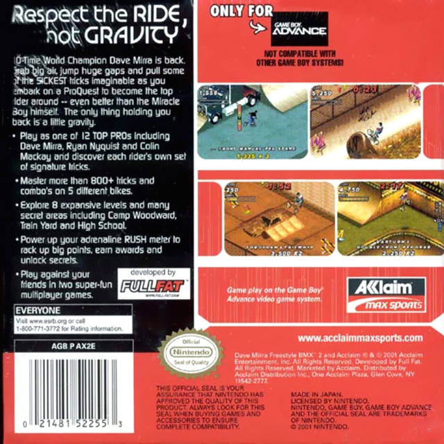 Dave Mirra Freestyle BMX 2 - (GBA) Game Boy Advance [Pre-Owned] Video Games Acclaim   