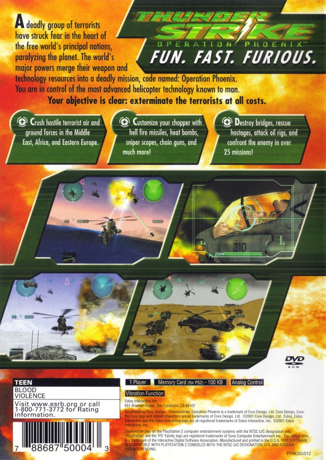 Thunderstrike: Operation Phoenix - (PS2) PlayStation 2 [Pre-Owned] Video Games Eidos Interactive   