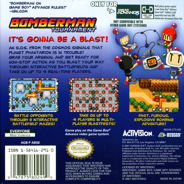 Bomberman Tournament - (GBA) Game Boy Advance [Pre-Owned] Video Games Activision   