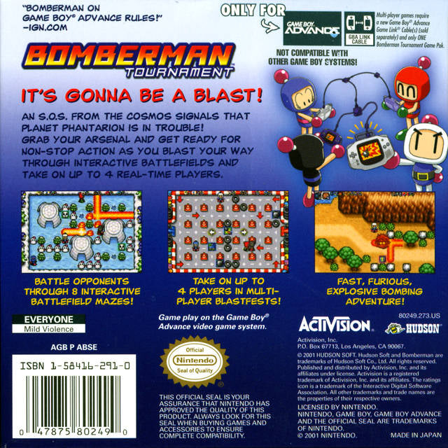 Bomberman Tournament - (GBA) Game Boy Advance [Pre-Owned] Video Games Activision   