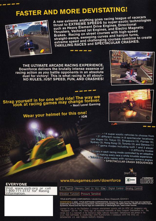 Downforce - PlayStation 2 Video Games Titus Software   