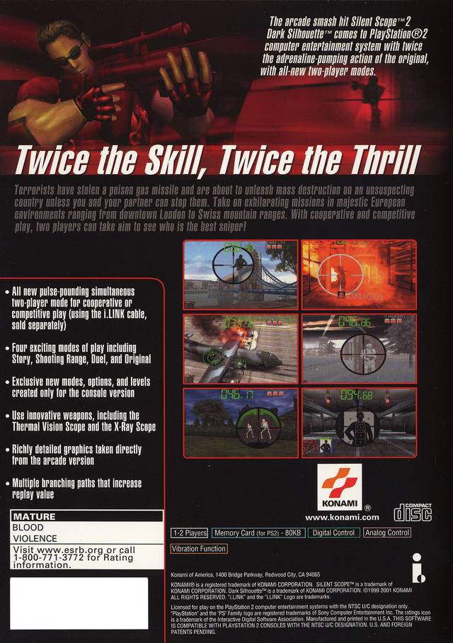 Silent Scope 2: Dark Silhouette - (PS2) PlayStation 2 [Pre-Owned] Video Games Konami   