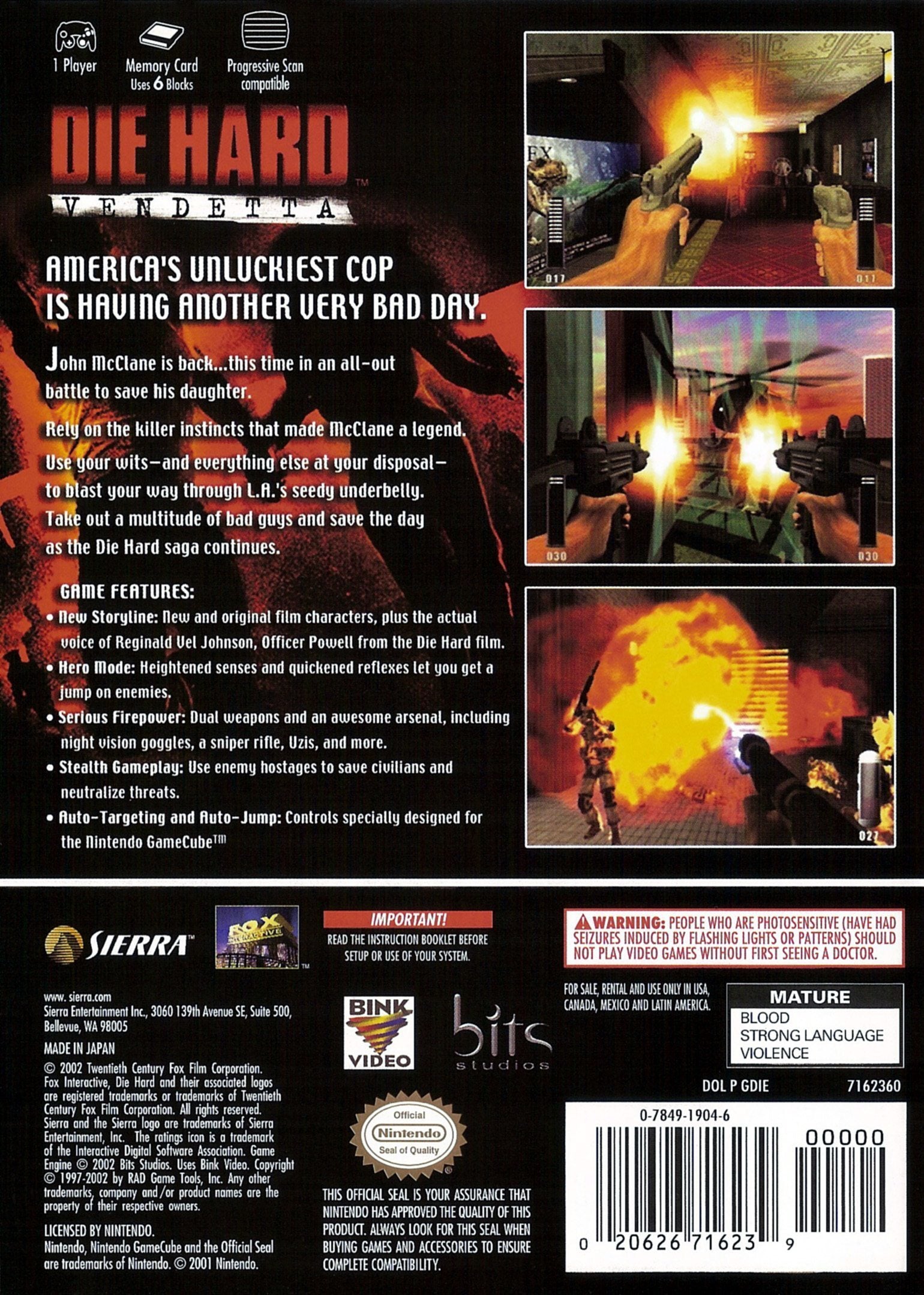 Die Hard: Vendetta - (GC) GameCube [Pre-Owned] Video Games Sierra Entertainment   