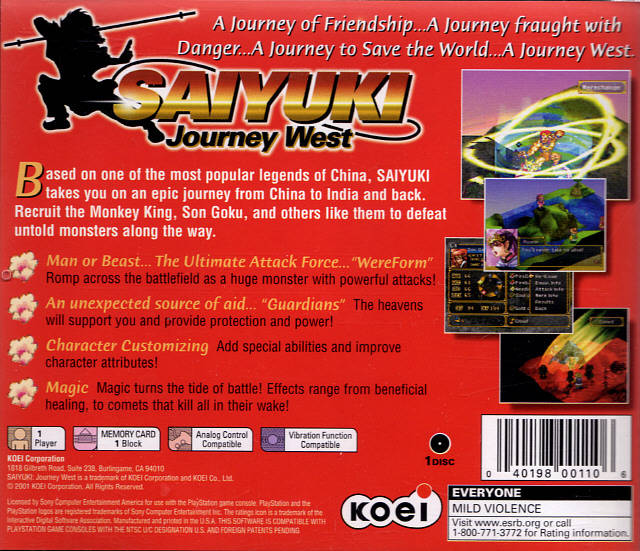 Saiyuki: Journey West - (PS1) PlayStation 1 [Pre-Owned] Video Games Koei   