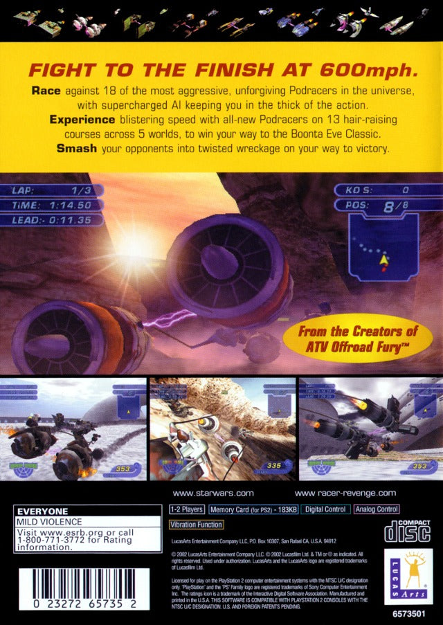 Star Wars: Racer Revenge - PlayStation 2 Video Games LucasArts   