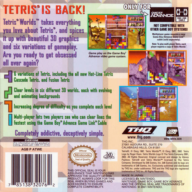 Tetris Worlds - (GBA) Game Boy Advance Video Games THQ   