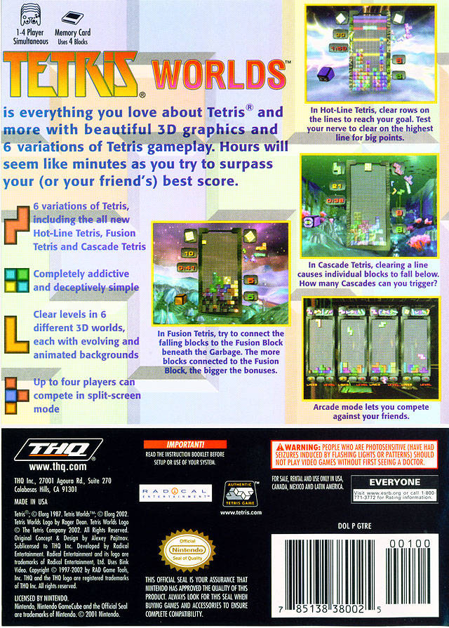 Tetris Worlds - (GC) GameCube [Pre-Owned] Video Games THQ   