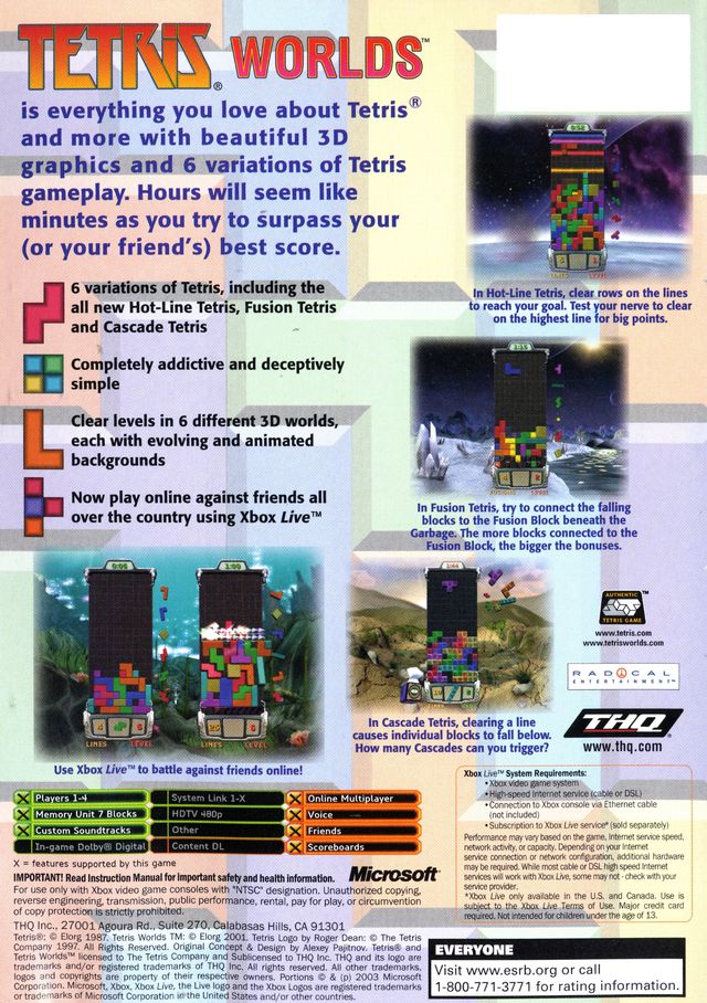 Tetris Worlds - Xbox Video Games THQ   